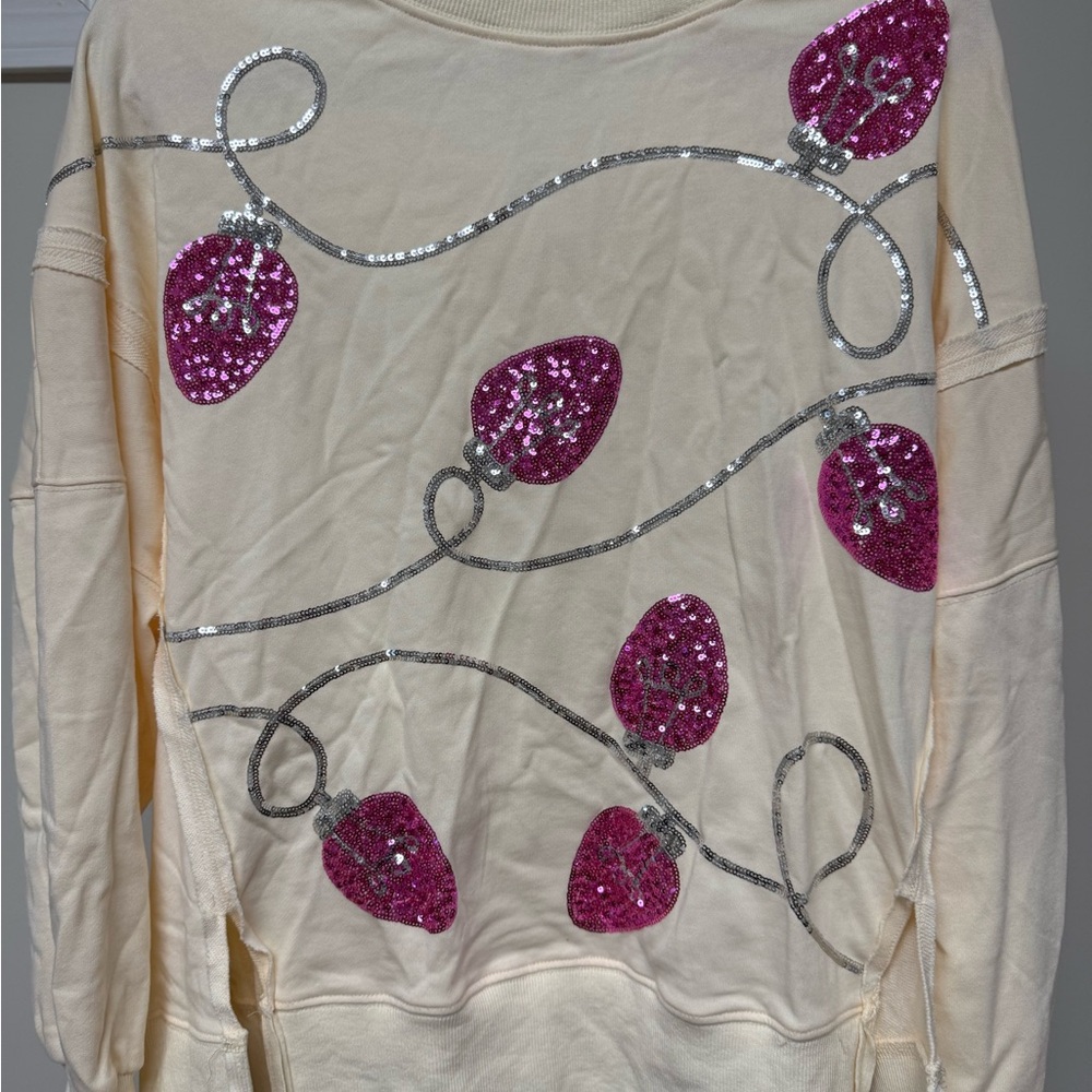 Pink Sequin Lights Pullover